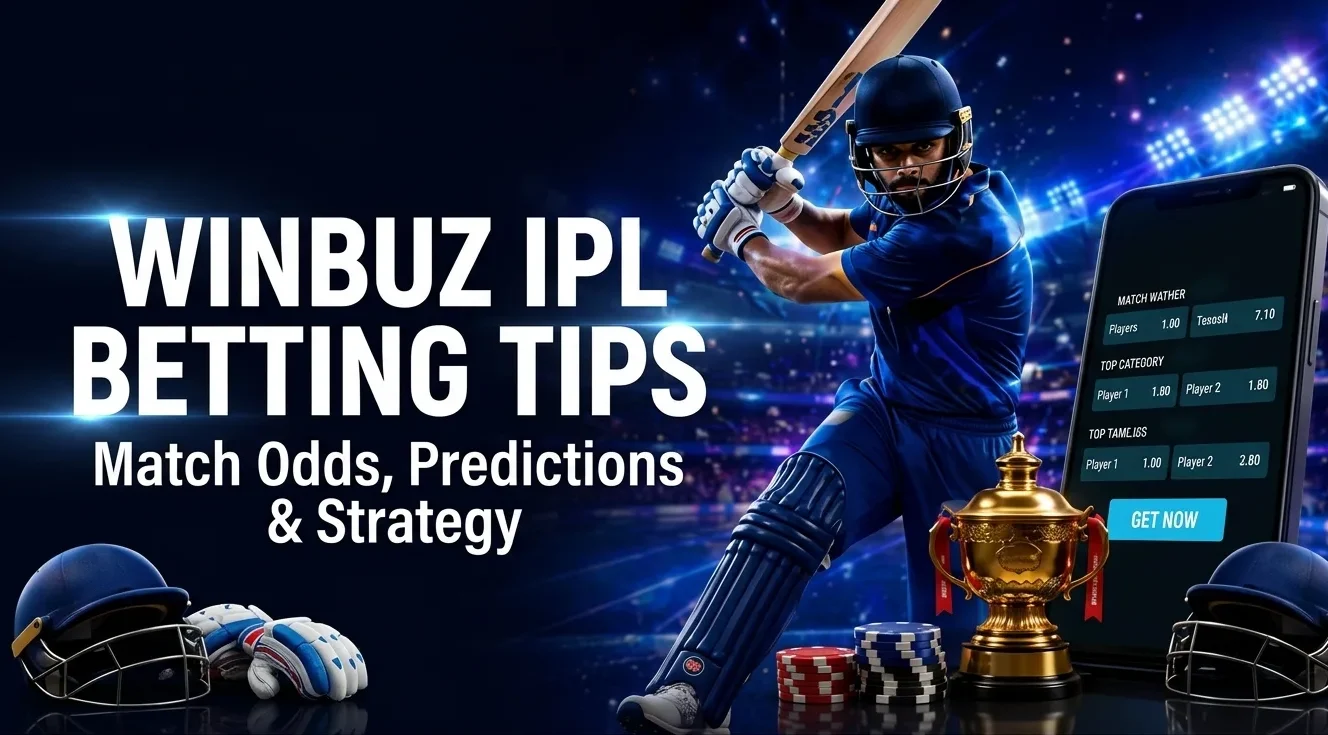 Winbuz IPL Betting Tips featuring IPL 2026 match odds, betting predictions, player analysis, toss impact, and live betting strategies.